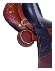 Selle de cheval en cuir australien de qualité supérieure, style western, avec quincaillerie en laiton, arceau en bois, tapis de selle embossé, selle d'équitation - Product Image 4