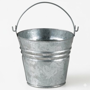 Wholesale Highest Quality <b>Galvanized</b> Pail <b>Buckets</b> Set Eco-Friendly Metal Flower Pots With Handles For Indoor Outdoor Garden Use - Product Image 3