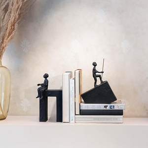 Sujetalibros Metálicos Tradicionales de Lujo para Decoración de Escritorio de Oficina, con Aspecto Profesional y Soporte Resistente para Libros Pesados - Product Image 4