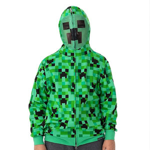 Sweat-shirt à capuche Minecraft Creeper unisexe, coupe classique, en polyester tricoté, décontracté, pour l'automne - Product Image 1