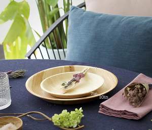 Assiette jetable compostable en forme de feuille pour aliments chauds et froids, 10 pouces, écologique, compatible micro-ondes, pour fêtes et restaurants - Product Image 4