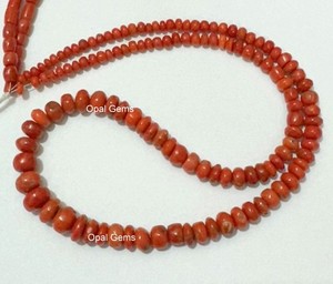 Cuentas lisas de coral rojo natural italiano, cuentas de coral italiano natural, redondas lisas, piedras preciosas para la fabricación de joyería, precio al por mayor. - Product Image 2