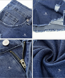 Shorts en jean stretch vintage taille mi-haute pour femme, coutures renforcées, personnalisation de marque, stock disponible 2026 - Product Image 4