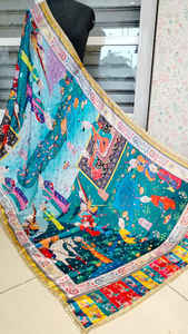 Nuevo elegante bordado hecho a mano espejo trabajo paquistaní seda Dupattas bohemio bordado a mano colorido Dupattas para ropa de mujer - Product Image 5