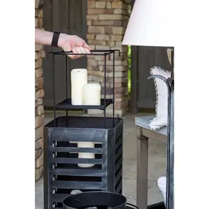 Portavelas de hierro con filigrana bohemia, diseño de casa, telaraña de Halloween y hojas festivas, hecho a mano por Zahid Exports - Product Image 3