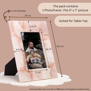 Premium Handmade Blush <b>Pink</b> Marble Photo <b>Frame</b> Custom Printed Elegant Natural Stone for Home Dcor & Tabletop Display - Product Image 3