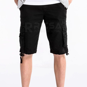 Shorts de chasse décontractés pour hommes 100 % coton respirant léger séchage rapide écologique multi-poches taille mi-haute unie pour l'extérieur - Product Image 2