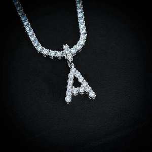 Collar Personalizado de Plata 925 con Letra de Moissanita, Estilo Hip Hop, Diseño Simple, Joyería para Regalo de Fiesta - Product Image 6