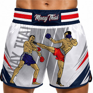 Pantalones Cortos de Estilo Urbano para Hombre, para Kick Boxing y Artes Marciales, 100% Poliéster, Bjj MMA, Boxeo y Lucha Libre, Cintura Alta - Product Image 6