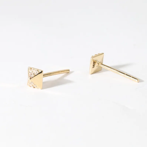 Élégantes boucles d'oreilles clous en diamant naturel et diamants de laboratoire en or 18 carats, bijoux de mariage faits à la main - Product Image 3