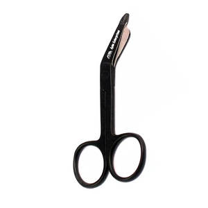 กรรไกรตัดผ้าพันแผลสแตนเลสสีดำแบบแมนนวลสำหรับพยาบาล พิมพ์โลโก้ได้ ราคาขายส่ง สำหรับการแพทย์ การบาดเจ็บ และการผ่าตัด - Product Image 6