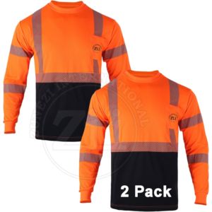 Camiseta Polo de Trabajo de Manga Larga con Reflectores de Seguridad, Ropa de Trabajo FR, ANSI Clase 1, con Luz LED Intermitente, Transpirable, Impermeable, Personalizada - Product Image 2