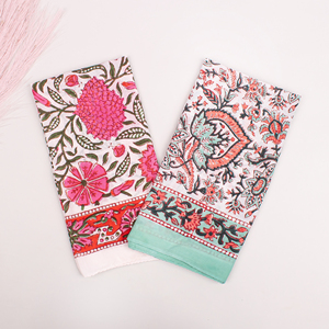 Foulard carré en coton à motifs floraux ethniques, respirant, doux pour la peau, multi-usage, printemps-été, mouchoir, bracelet, attache-cheveux - Product Image 6
