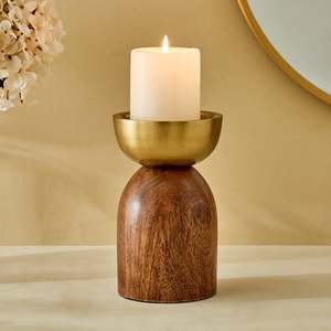 Portavelas de Latón con Parte Superior de Metal Dorado, Hecho a Mano, Decoración Navideña y de Cumpleaños, Resistente al Calor y Ecológico para Uso Doméstico - Product Image 2