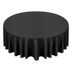Manteles de Tela de Poliéster Negra, Paquete de 10, 120 Pulgadas de Diámetro, Resistentes a las Manchas y a las Arrugas, Lavables a Máquina, Modelo D0100XFPFAU - Product Image 1