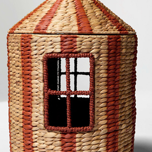 Water hyacinth basket woven into the shape of a <b>tent</b> Handmade Storage Basket Wholesale eco-friendly Made in Vietnam - Product Image 5