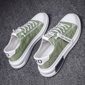 Men's Summer Breathable Lace up <b>Canvas</b> <b>Sneakers</b> Comfortable Rubber Outsole Casual Trendy All-Match Mesh Lining Round Toe - Product Image 1