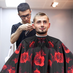 Capa de Barbero para Peluquería con Gancho Elástico Ajustable, Capa de Barbero con Patrón Floral, Accesorios de Peluquería de Alta Calidad - Product Image 2