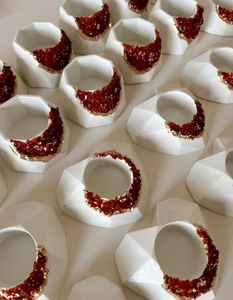 Velas de Té de Cristal Rojo en Forma de Hexágono Geométrico, Paquete al por Mayor, No Tóxicas, Sin Humo, para Diwali, Navidad, Pascua, Hogar - Product Image 3