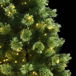 Sapin de Noël artificiel vert articulé avec lumières - Product Image 3