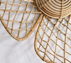 Modern Organic Rattan Decorate Kid Flower Set <b>Hand</b> Woven Wall Art Nursery Decor <b>Ornament</b> Sustainable Children - Product Image 2