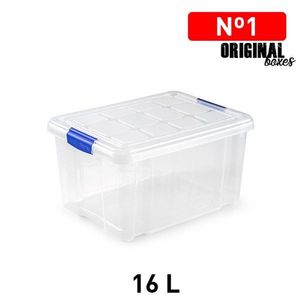 Scatole Originali in Plastica Trasparente da 16 L Impilabili per Organizzazione Domestica - Product Image 1