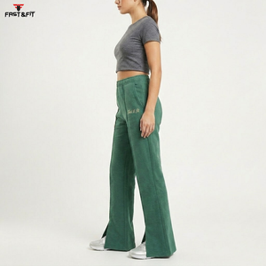 2026 New Design Heavyweight High Quality Custom Made Winter Unisex Solid Women Flared Sweat Pant For Sale - Product Image 3