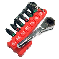 Outils à main OEM, porte-embouts 8 pièces PH1-T30, porte-clés à cliquet, longueur totale 13, finition phosphate de manganèse, perçage du bois, Taïwan