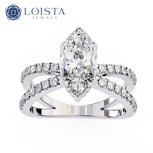 Bague de fiançailles personnalisée en diamant de laboratoire CVD VVS taille marquise, certifiée IGI, bijoux de mariage en diamant de laboratoire - Product Image 2