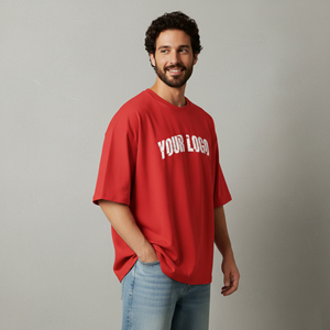 New Fashionable Oversized Men's Hip Hop T-Shirts Drop Shoulder O-Neck Short Sleeve Baggy 100% Cotton Plus Size <b>Tshirts</b> - Product Image 3