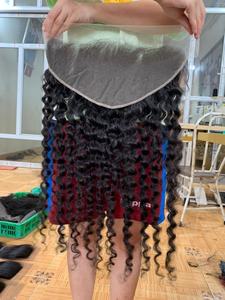 Raw Vietnam <b>Human</b> <b>Hair</b> Frontal 13x4 13x6 HD Transparent for Lace Customize Burmese <b>Curly</b> Loose Bouncy Body Wave Non-Remy - Product Image 3