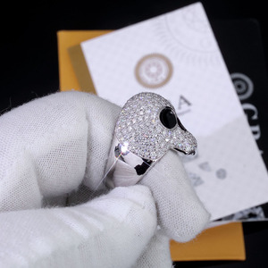 Bague Crâne Alien en Argent 925 avec Diamant de Laboratoire Certifié, Légère, Style Iced Out, Gothique Hip Hop, Bijou Statement pour Homme - Product Image 5