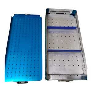 Caja de Esterilización para Instrumentos Quirúrgicos Ortopédicos, Estuche de Almacenamiento Laparoscópico 540x250x100mm, Reutilizable, de Acero Inoxidable - Product Image 1