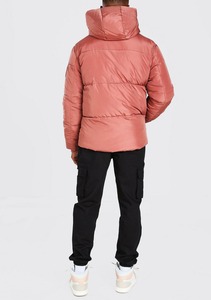 Veste matelassée coupe-vent d'hiver pour homme avec logo personnalisé OEM ODM, col à capuche amovible, veste rembourrée unie - Product Image 3