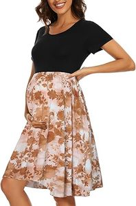 Camiseta y faldas estampadas, ropa de mujer, tallas grandes, vestidos de maternidad holgados, ropa de lactancia, prendas exteriores transpirables, vestido informal - Product Image 4