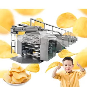 Máquina de produção de batatas fritas, preço de fábrica, linha de produção de batatas fritas Pringle, máquina de fritar batatas fritas