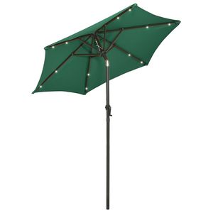 Ombrellone da Giardino in Poliestere e Alluminio Verde e Grigio Scuro per Uso in Spiaggia - Product Image 2