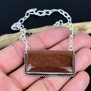 Collar con Colgante de Piedra Solar, Chapado en Plata, Hecho a Mano, Unisex, Estilo Cristiano - Product Image 2