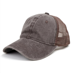 Gorra de Béisbol Unisex de Moda, Color Gris Lavado, 6 Paneles, Parte Trasera de Malla, Ajustable, Color Sólido, Informal, para Primavera/Verano - Product Image 1