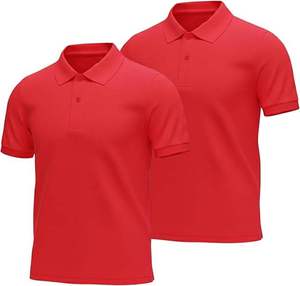 Polo en tricot bleu marine pour homme, manches courtes, couleur unie, vêtement décontracté, tissu en coton respirant anti-rides - Product Image 5