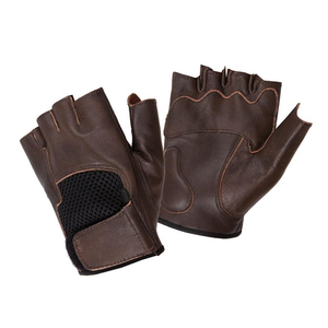 Custom Men's Opera Fingerless Genuine Leather Driving Gloves Half Finger Perforated Outdoor Gloves Made in Pakistan - Product Image 4