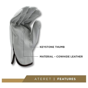 Durable Heavy-Duty Cowhide Grain Leather Driver Work <b>Gloves</b> Truck Driving Safety <b>Gloves</b> Soft Comfortable Abrasion Resistance - Product Image 5