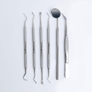 Dental Kit Tools 6 Piece Stainless Steel Dental Hygiene Kit Tooth <b>Scraper</b> Plaque Remover Dental Picks and Teeth <b>Cleaning</b> - Product Image 4