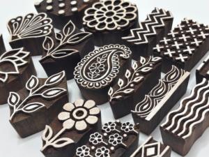 Tampons de blocs d'impression traditionnels en bois, motifs floraux assortis, outils d'impression textile faits à la main, vente en gros, Conifer Handmade - Product Image 2