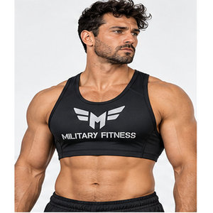 Débardeur de sport tactique noir à compression pour entraînement, fitness et suivi GPS - Product Image 1