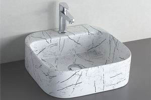 Lavabo Redondo de Mármol Moderno y Lujoso de 40CM, Lavabo Ecológico para Baño - Product Image 2