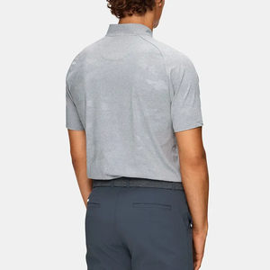 Camiseta Deportiva Personalizada OEM Dry Fit Camo para Golf, Cuello Mao, Transpirable, Color Gris Jaspeado, Tejido de Punto 100% - Product Image 4