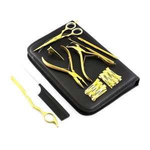 Professional Gold Pro Hair Extensions Tools Kit Micro Link <b>Beading</b> Set Plier Stainless Steel Hair Extension Pliers Loop <b>Needle</b> - Product Image 1