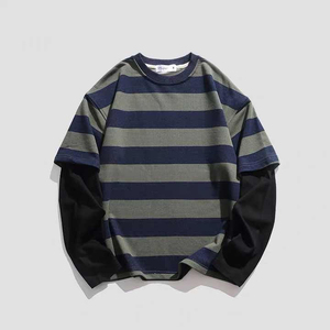 เสื้อยืดแขนสองชั้นแบบยูนิเซ็กซ์ ล้างสีแบบแอซิดวอช พร้อมลายปักแบบดิสเทรส สั่งซื้อจำนวนมาก - Product Image 1