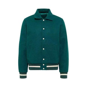Veste de sport verte pour homme, mélange de laine et de polyester, col rabattu, fermeture à boutons, vêtement d'hiver décontracté, coupe régulière, couleur unie - Product Image 5